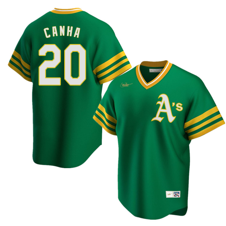 Nike Men #20 Mark Canha Oakland Athletics Cooperstown Baseball Jerseys Sale-Green
